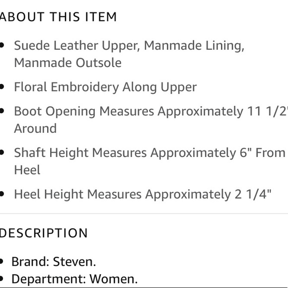 Steve Madden Leather Suede Embroidered Ankle Block Short Heel Ankle Bootie Boots - Picture 11 of 11